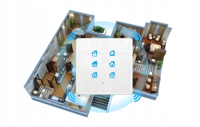 PRZEŁĄCZNIK PILOT SCEN SMART WIFI SZKLANY DOTYKOWY TUYA LED Waga produktu z opakowaniem jednostkowym 0.2 kg