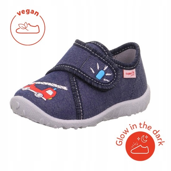 Pantofle Tekstylne Kapcie Superfit Spotty Straż Pożarna Wóz Strażacki R.20