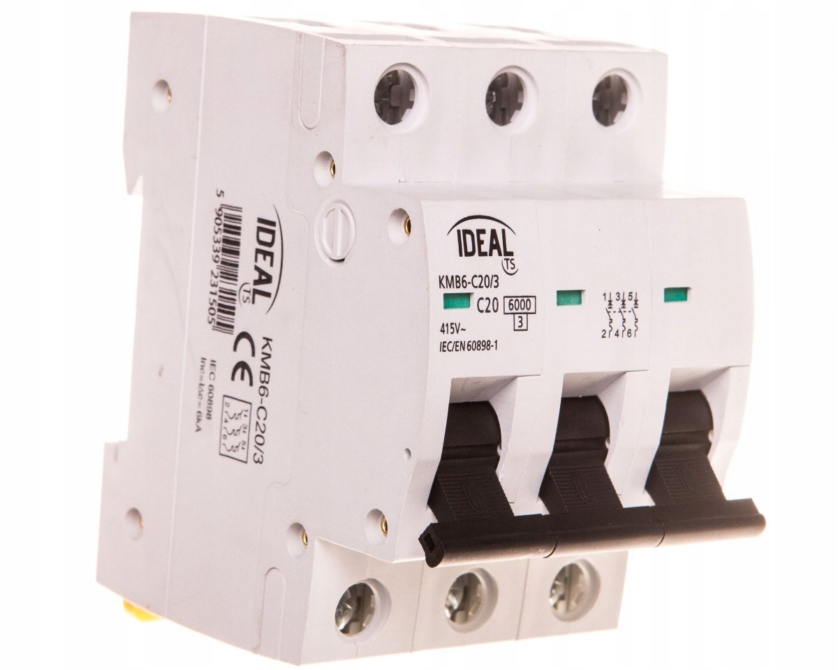 

Wyłącznik nadprądowy 3P C 20A Ac KMB6-C20/3 23150