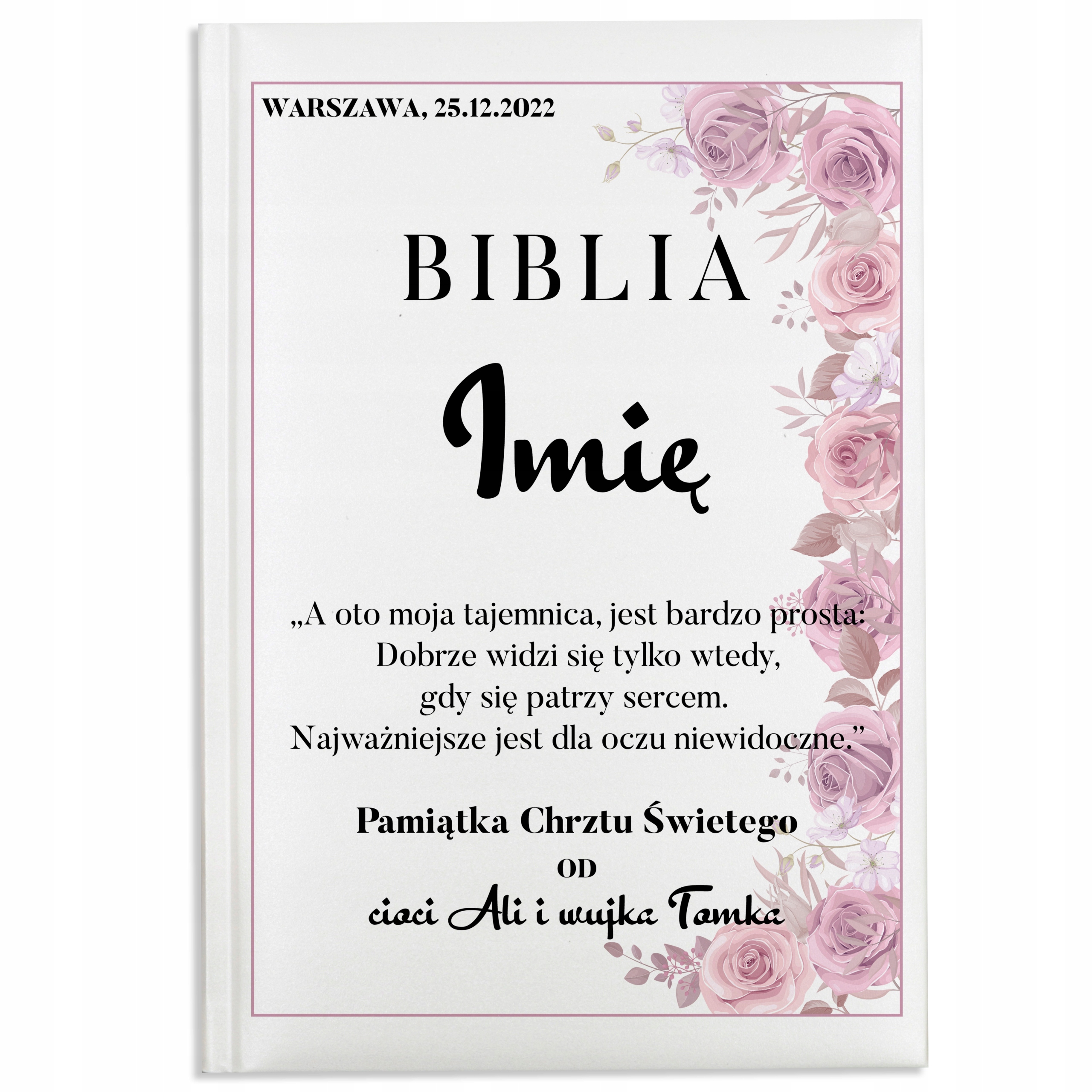 BIBLIA z własnym IMIENIEM Prezent na CHRZEST