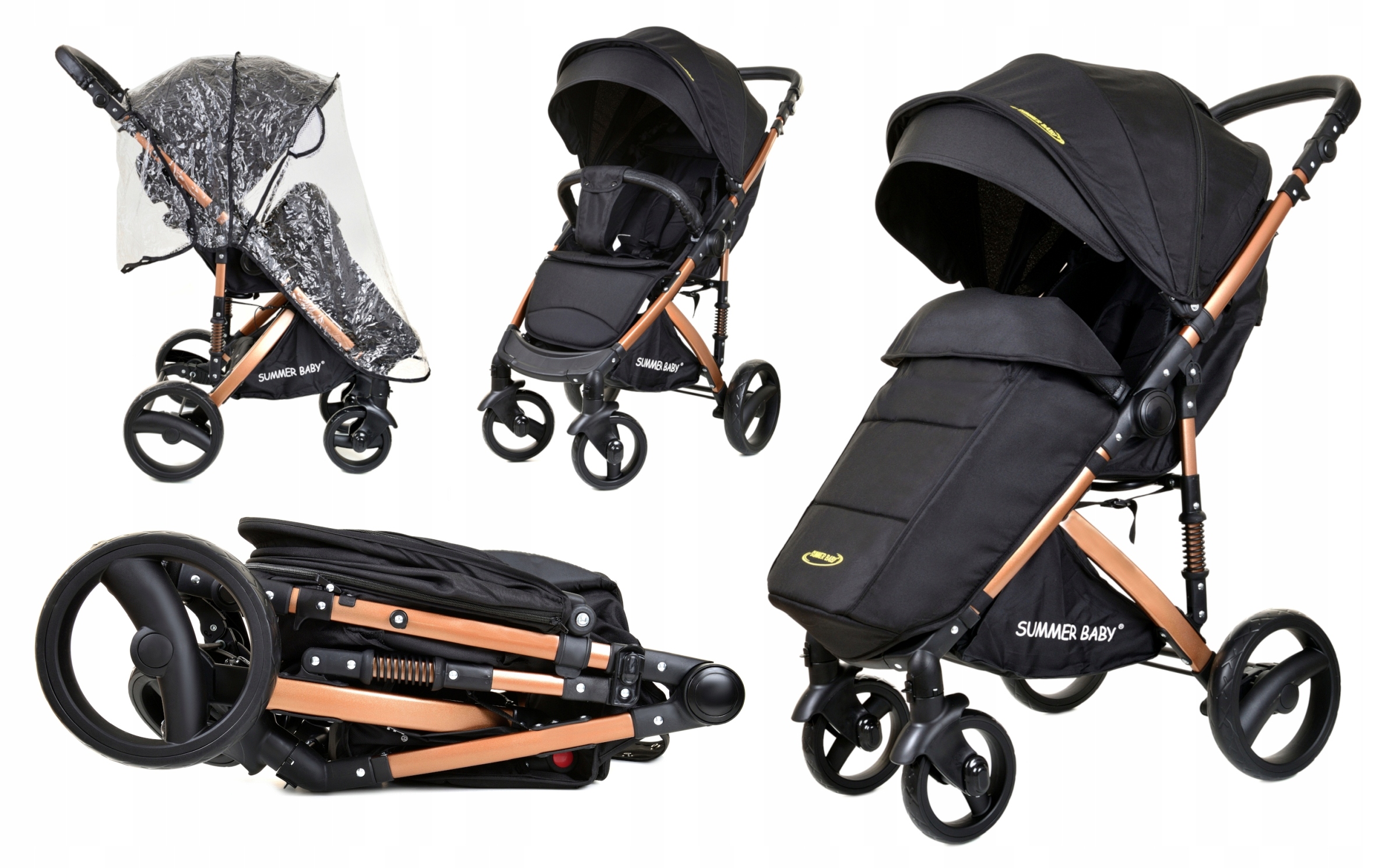 SUMMER BABY Semper GOLD black stroller