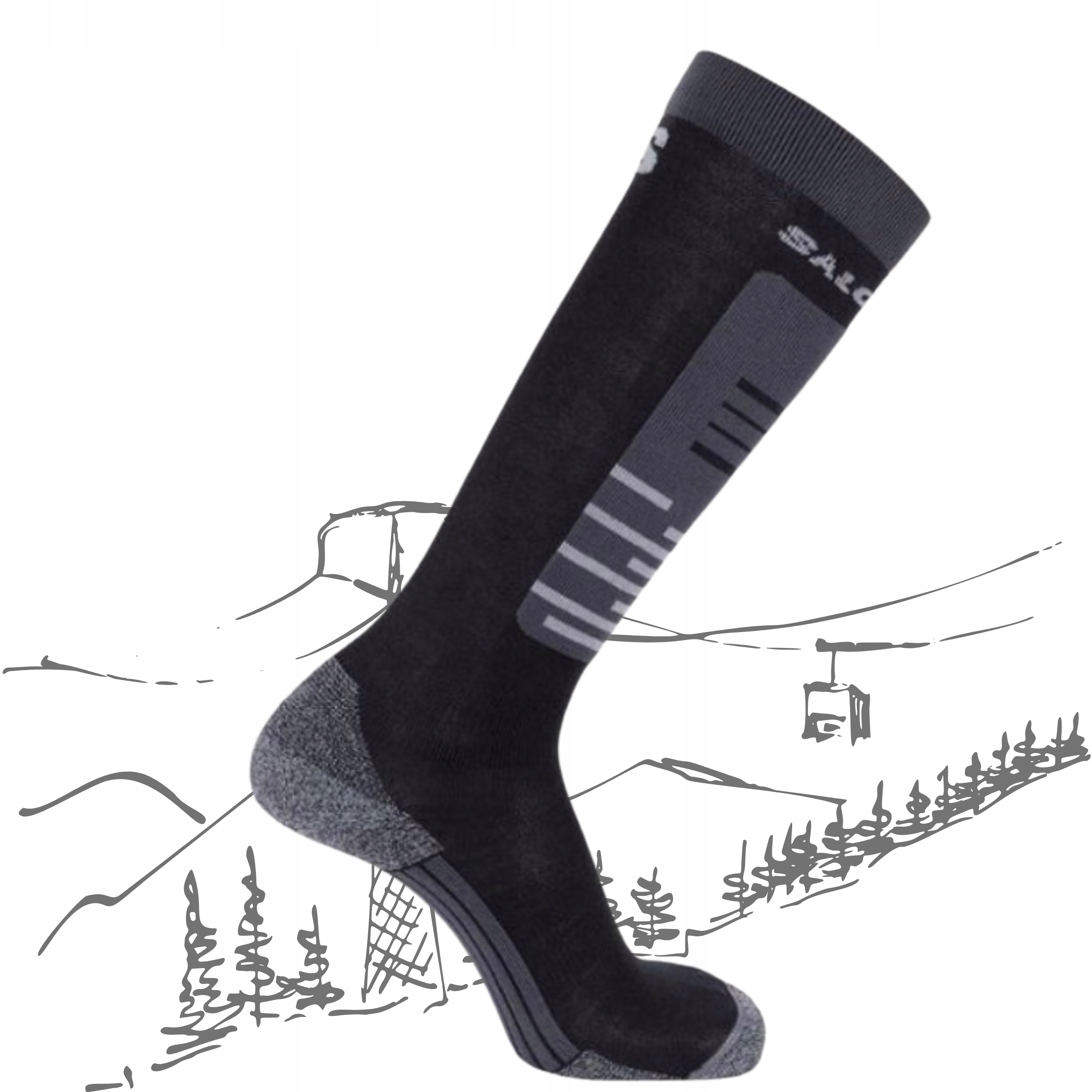 Skarpety Narciarskie Zimowe Salomon S/access Wełna Merino Ski Ciepłe 36-38