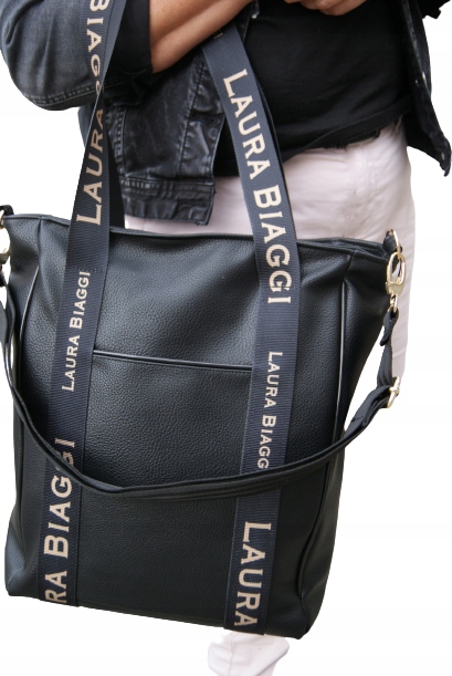 

Torebka damska shopperka A4 Laura Biaggi czarna