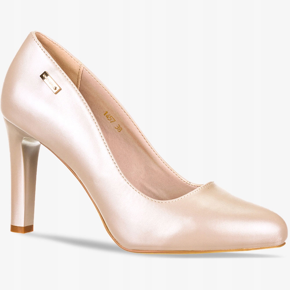 CZÓŁENKA ŚLUBNE NA OBCASIE SŁUPKU WKŁADKA SKÓRA 37 Wzór dominujący bez wzoru