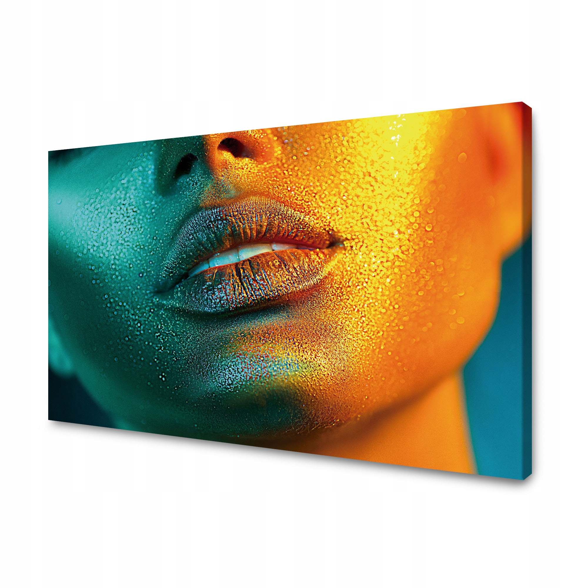 Obraz na plátně Zlatá tvář Kapky vody na těle 120x70 cm