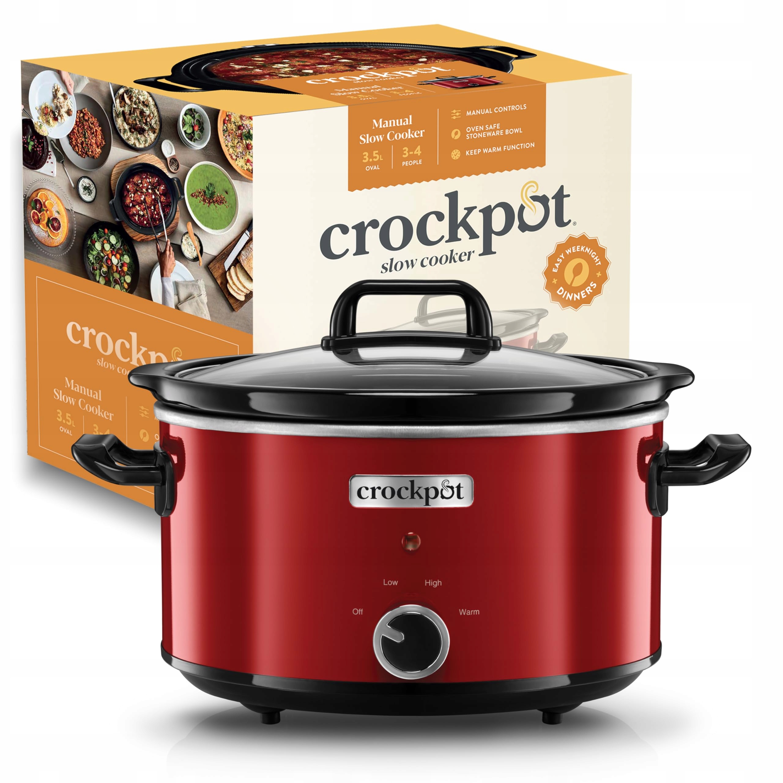 CROCK-POT Wolnowar 3,5L 2 Ustawienia Temperatury Czerwony — miniatura 2