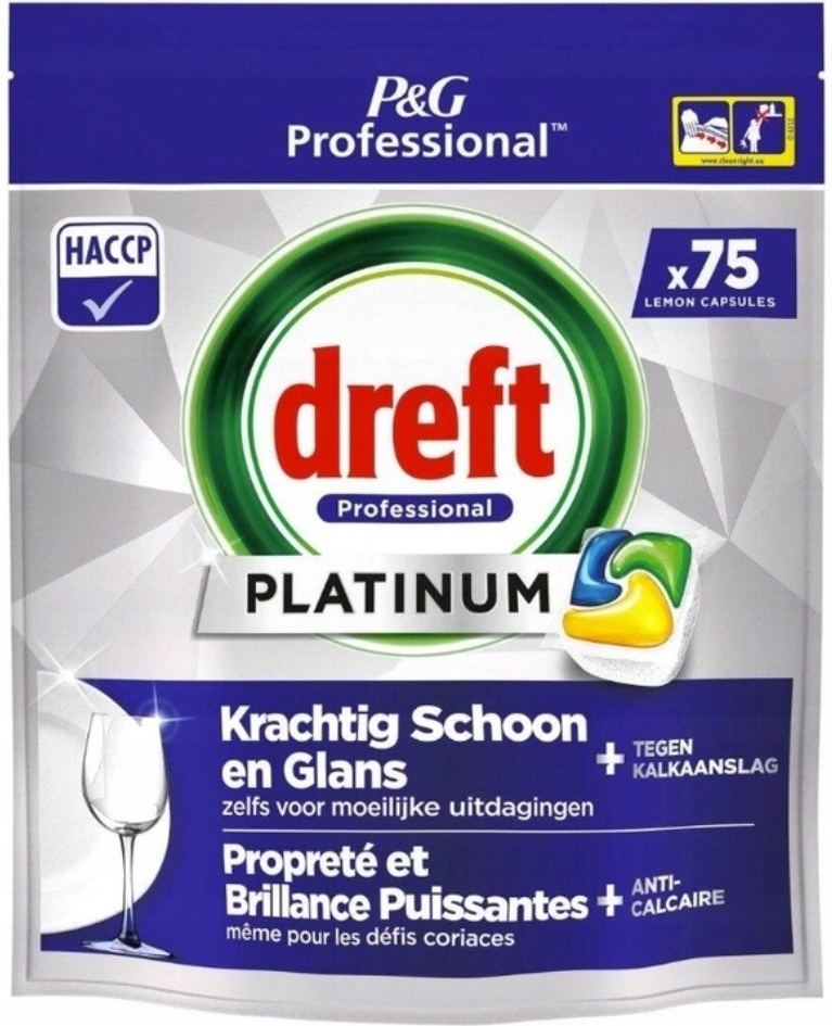 Levně Kapsle do myčky nádobí Dreft Platinum all in one citronové 75 ks