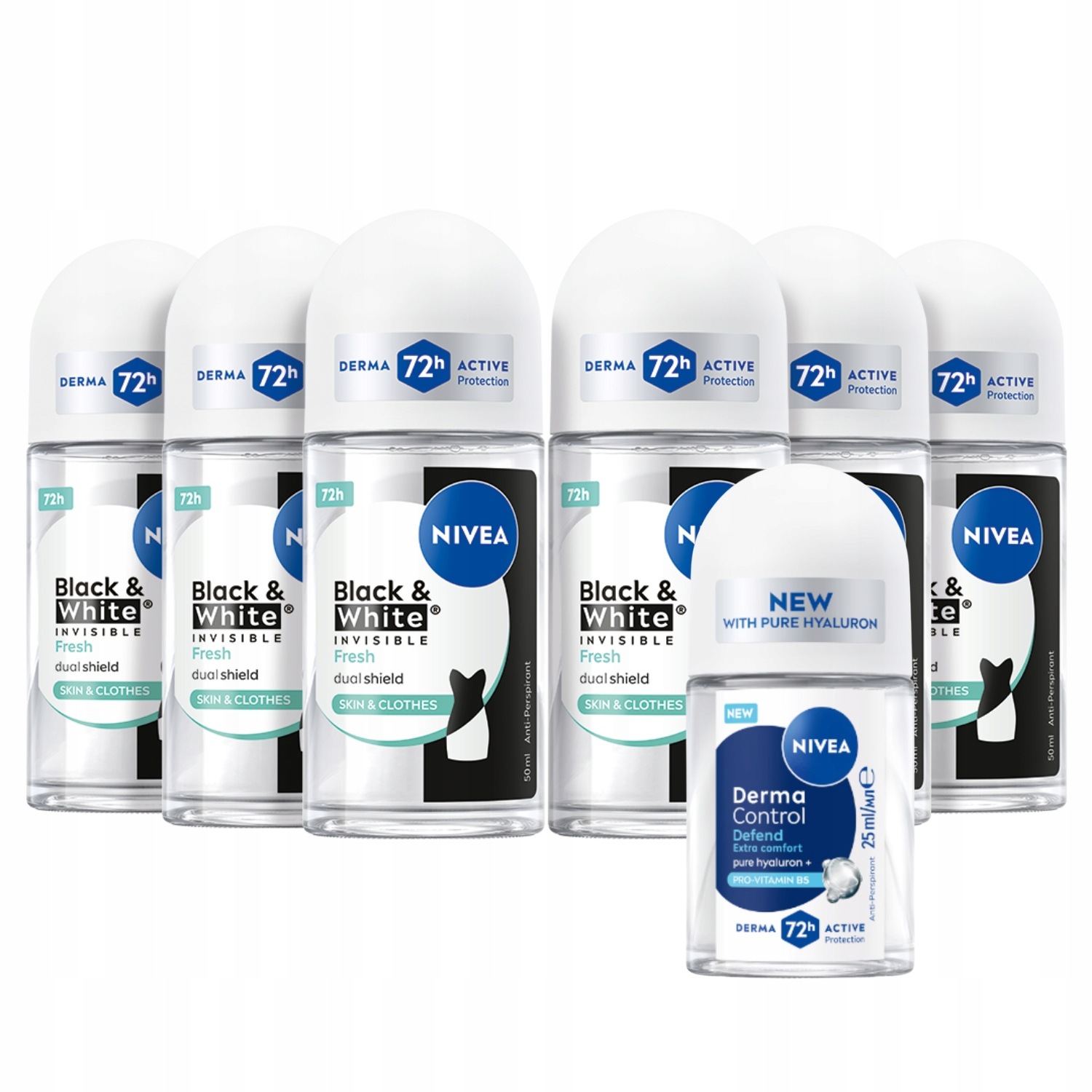 Nivea Sada Black&White Fresh Dámský kuličkový antiperspirant x6 Dárek