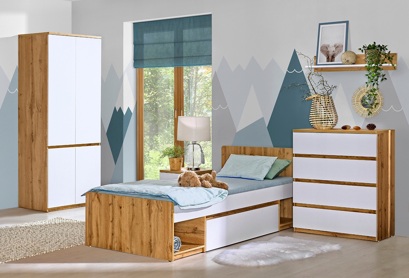 ARKADO AR05 mała komoda 80x94x40 pojemne duże 4 szuflady meble młodzieżowe Kolekcja ARKADO