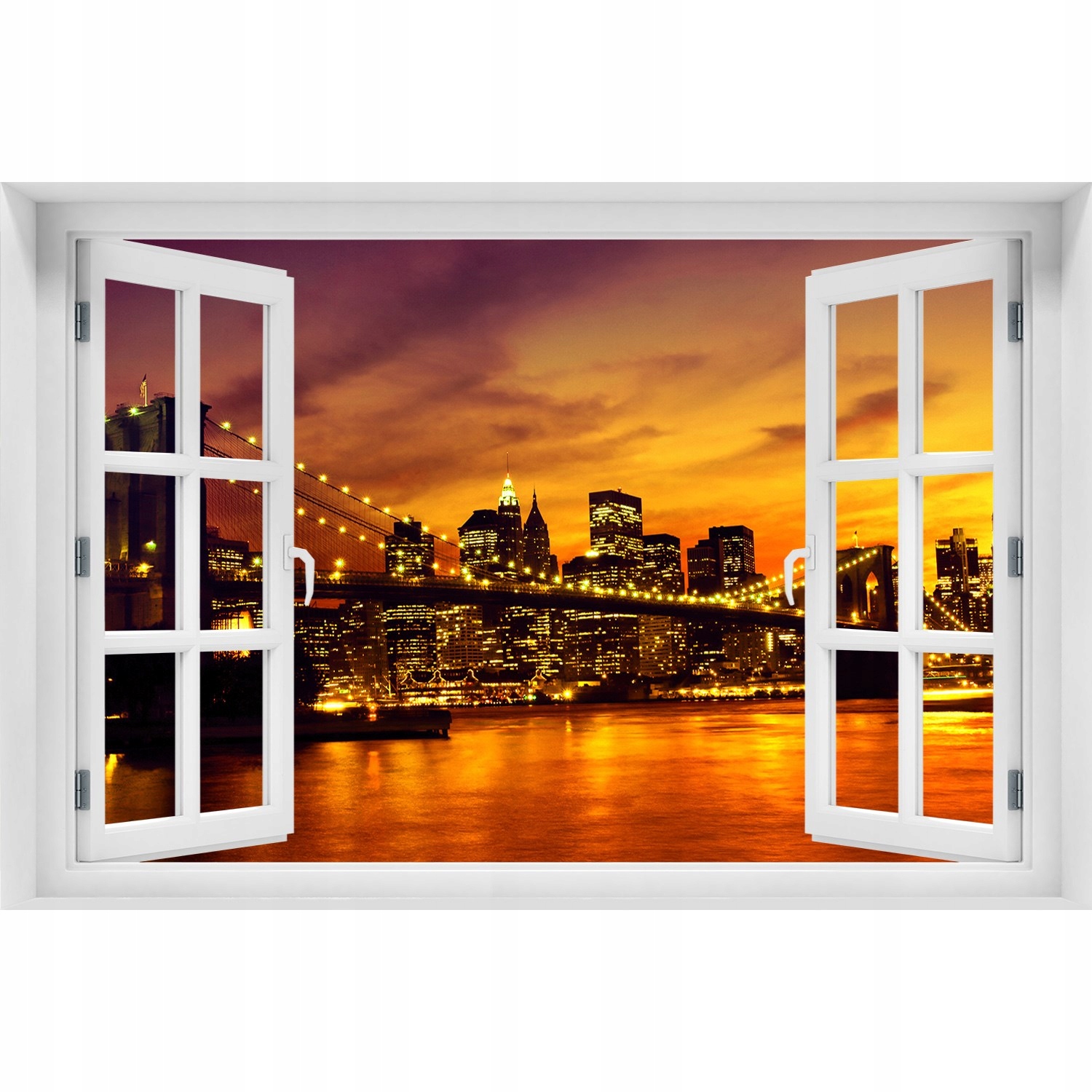 

3D Okno Naklejka ścienna Most Brookliński 150x100