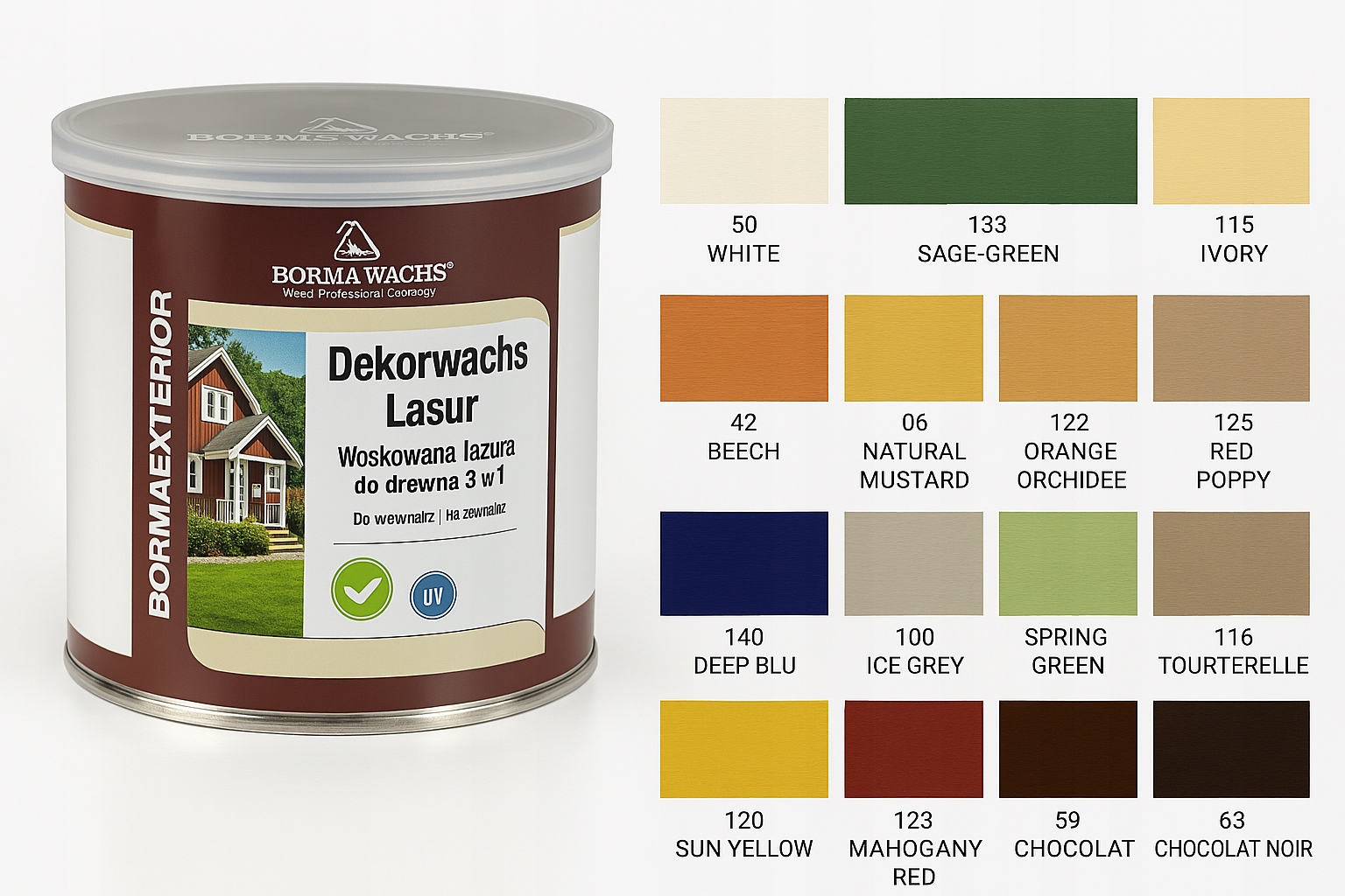 Dekorwachs Lasur 0,75L Voskovaná lazura na dřevo, Skandinávský styl