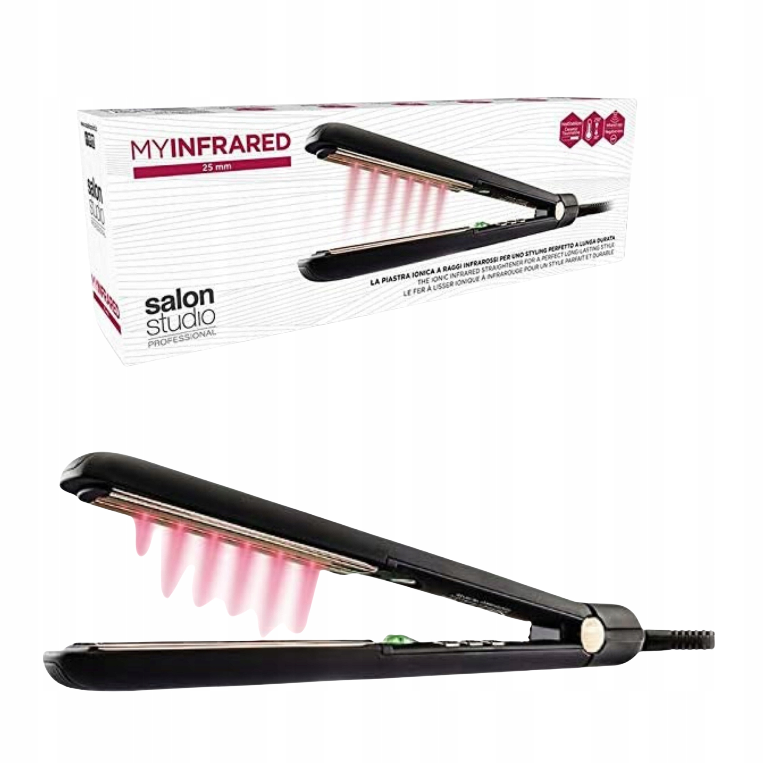 Žehlička Na Vlasy na hladké a kudrnaté vlasy 25 mm 90-230 stupňů MyInfrared