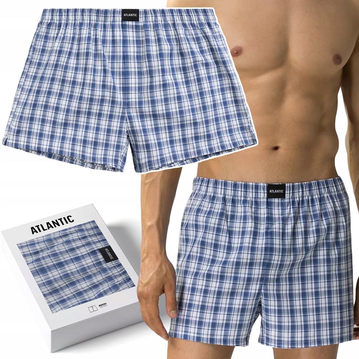 Atlantic MBT-002 pánské volné boxerky 100% Bavlna M