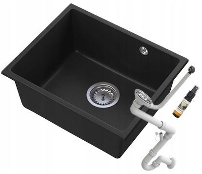 Umývadlo Manado 50 granitové jednokomorové umývadlo pod dosku sifón chróm