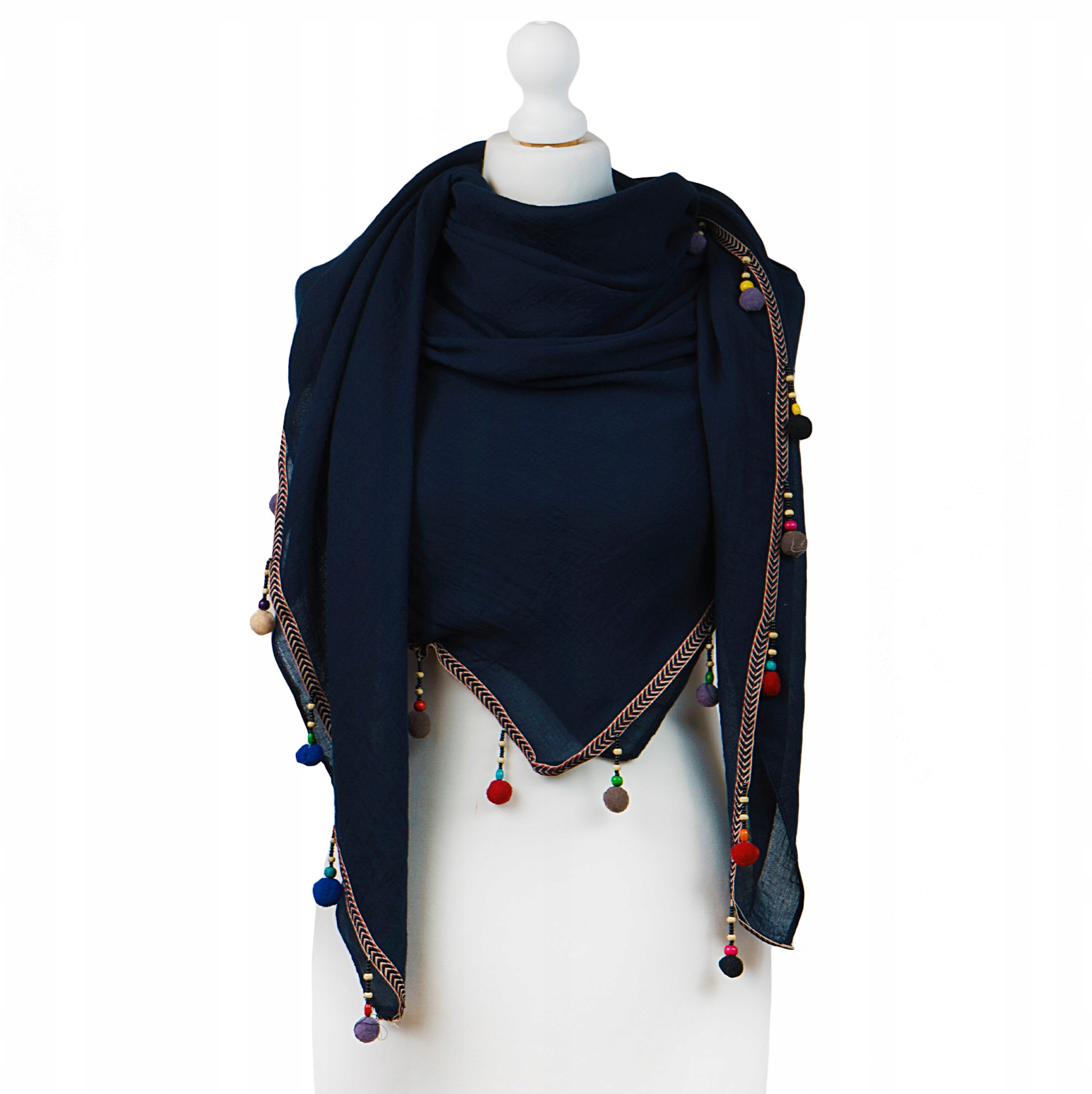 Duża Chusta Apaszka z Frędzlami Wiosenna Pastelowa Etno Pareo Wiosna Boho Marka inna