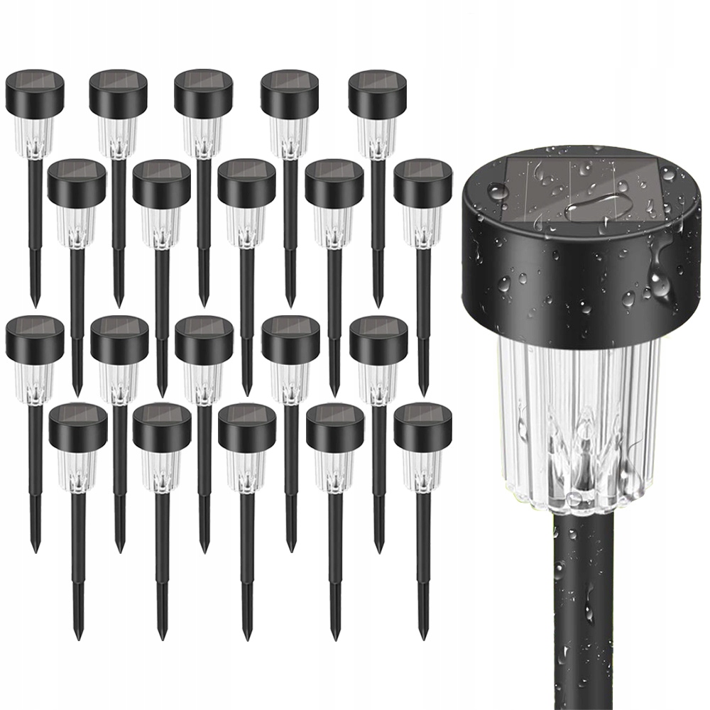 

Solarna Lampa Ogrodowa Led Słupek Czarna 20 Szt