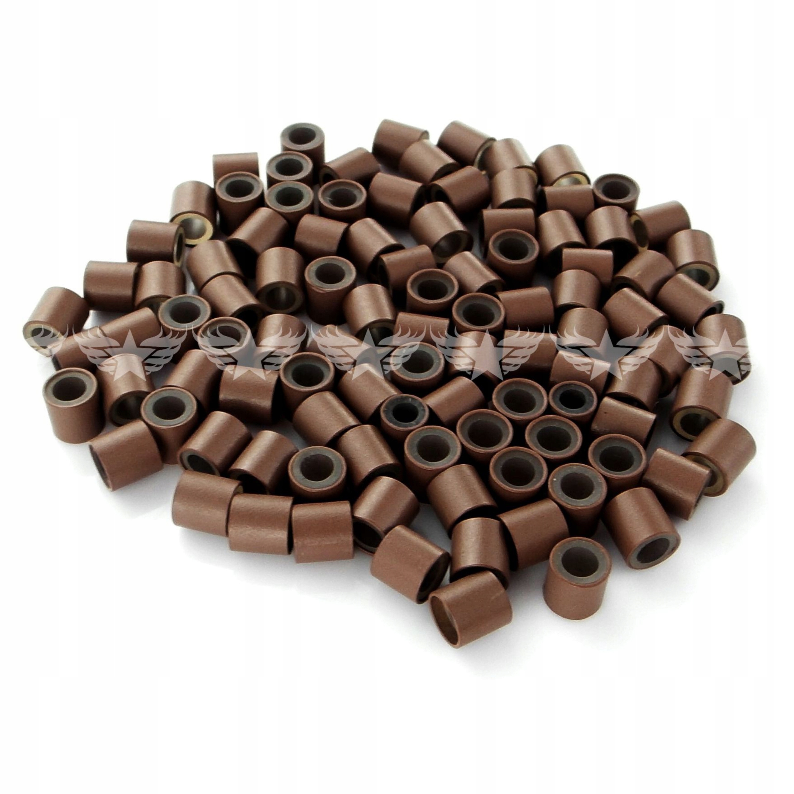 

Tulejki z silikonem do włosów 100 szt. -L- j. brąz