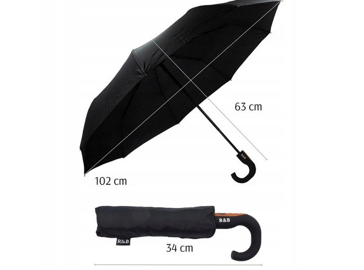 MOCNY PARASOL PARASOLKA AUTOMAT SKŁADANA MAŁA Kolor czarny