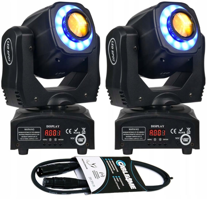 Sada 2x Pohyblivá Hlava Led Reflektoru LIGHT4ME Mini Spot 60 Ring Led Rgb