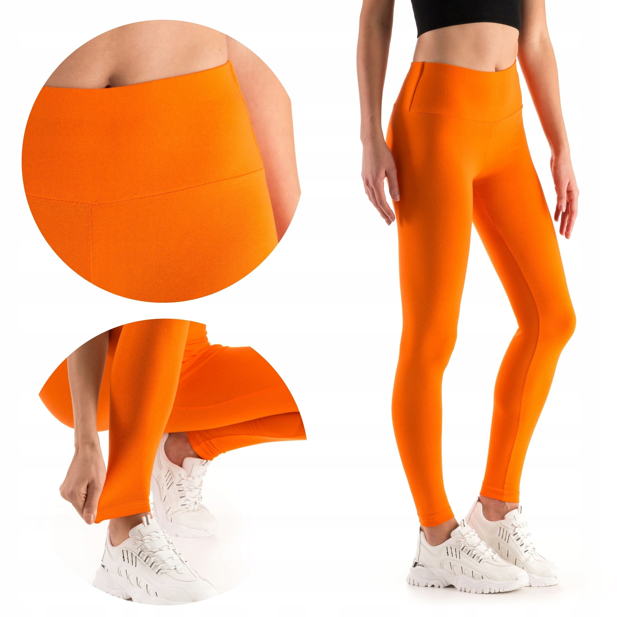 

Legginsy Damskie Z Wysokim Stanem Getry Pomarańcz