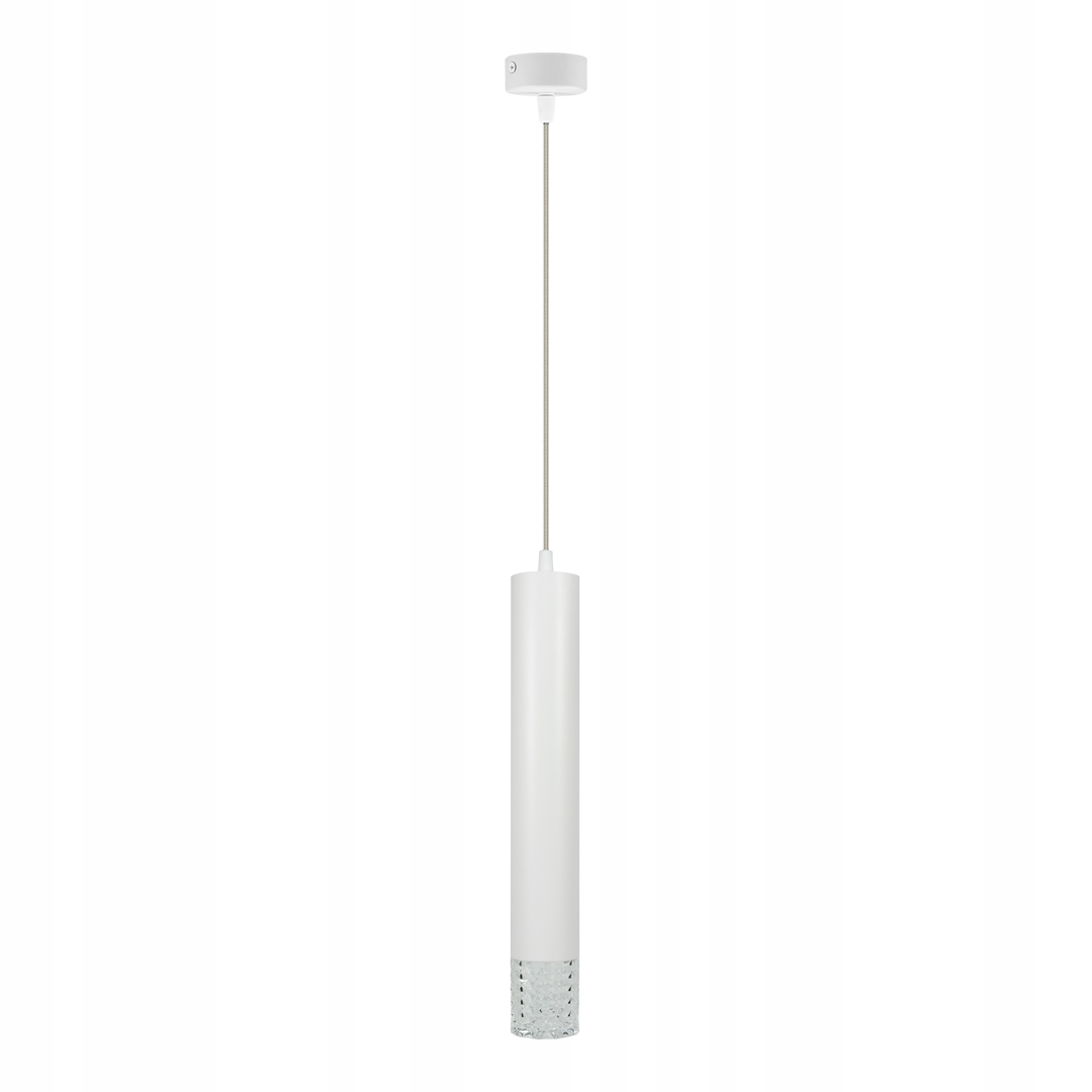 Závěsná lampa Tubi Bílé skleněné stínítko 1xGU10 5,5x90 cm Stropní Svítidlo Pokoj