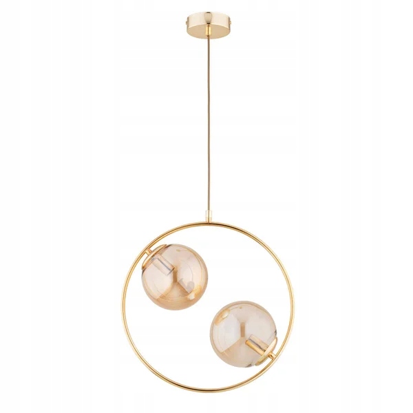 Lampa Alfa Adino závěsná zlatá 2xE14 85 cm stmívatelná mosazná