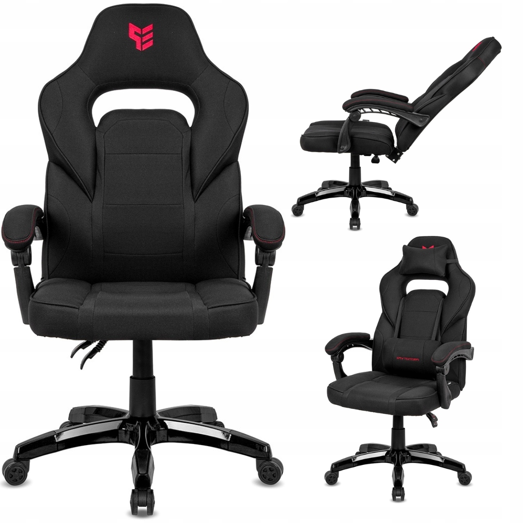 Fotel gamingowy obrotowy gabinet tkanina regulowany do biurka XL