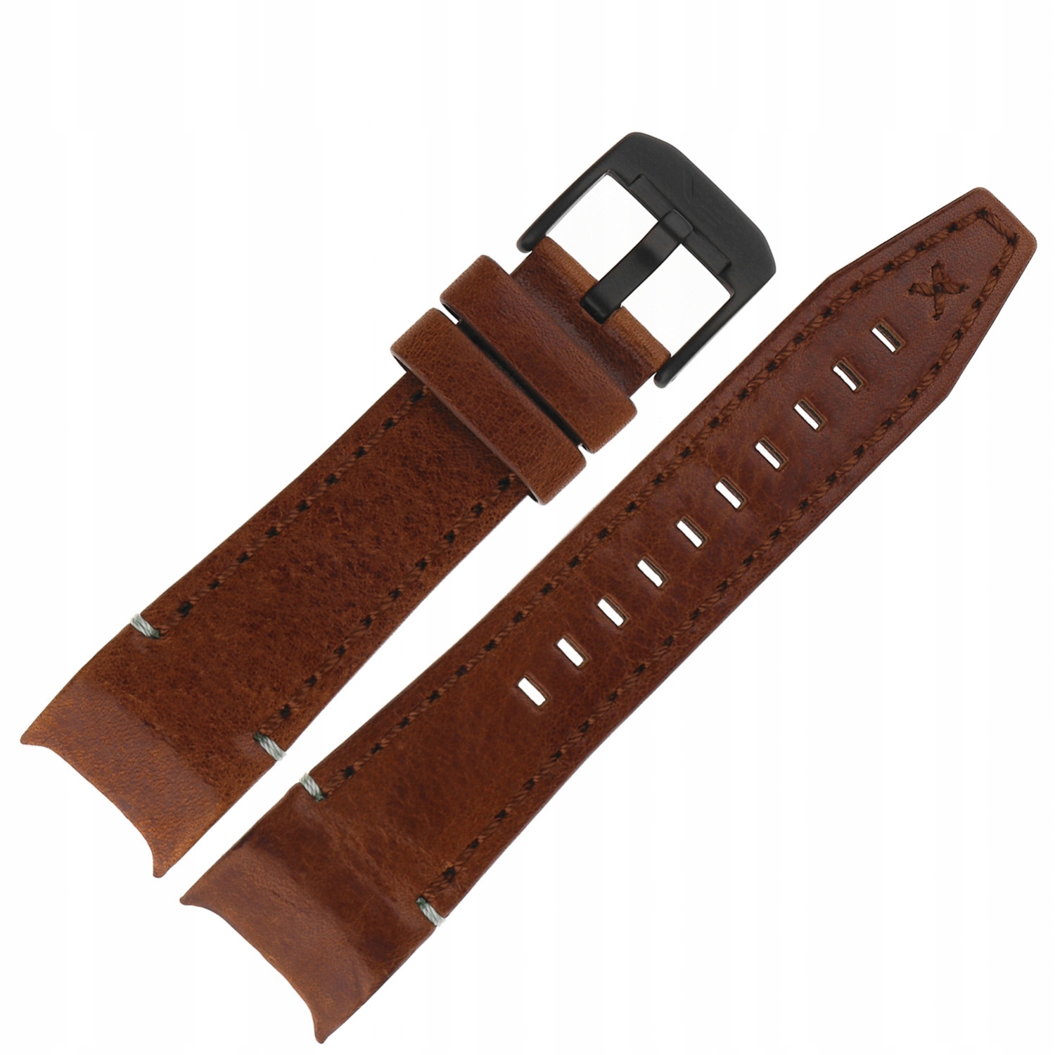 Pásek Atomic Age Kůže (C697) hnědý s mátovou mátou, černá barva.