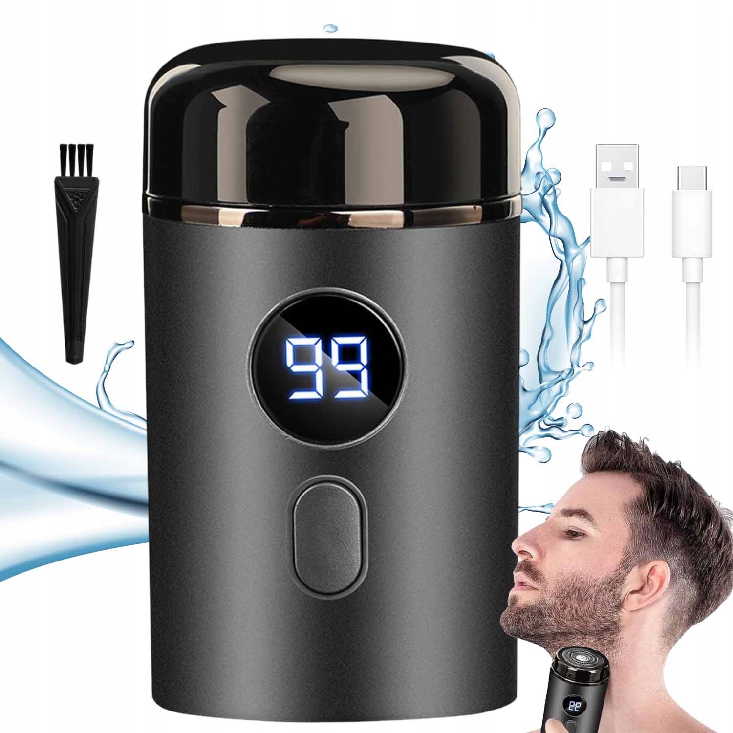 Mini přenosný Holicí Strojek Elektrický cestovní 2v1 Usb nabíjení