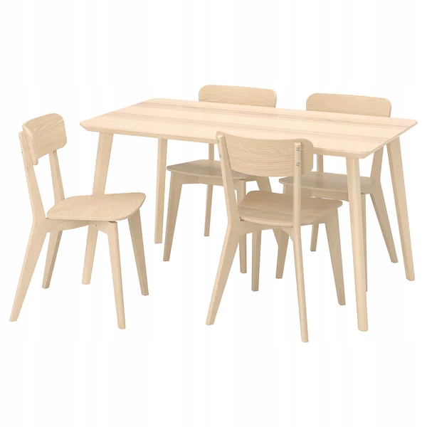 Ikea Lisabo Stół do jadalni zestaw stół i krzesła okl. jesion 140x78 cm
