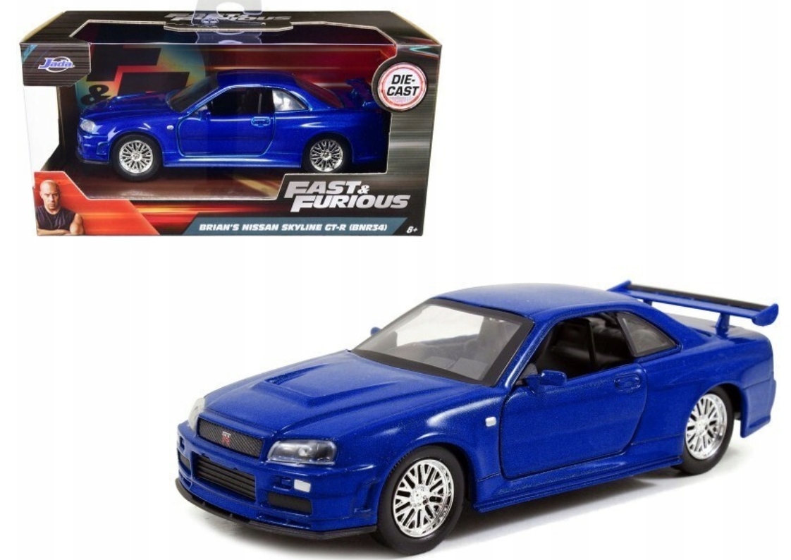 ミニカー Fast & Furious Nissan Skyline GT-R HOT WHEELS Nissan Skyline GT-R R32 Czarny Fast and Furious
