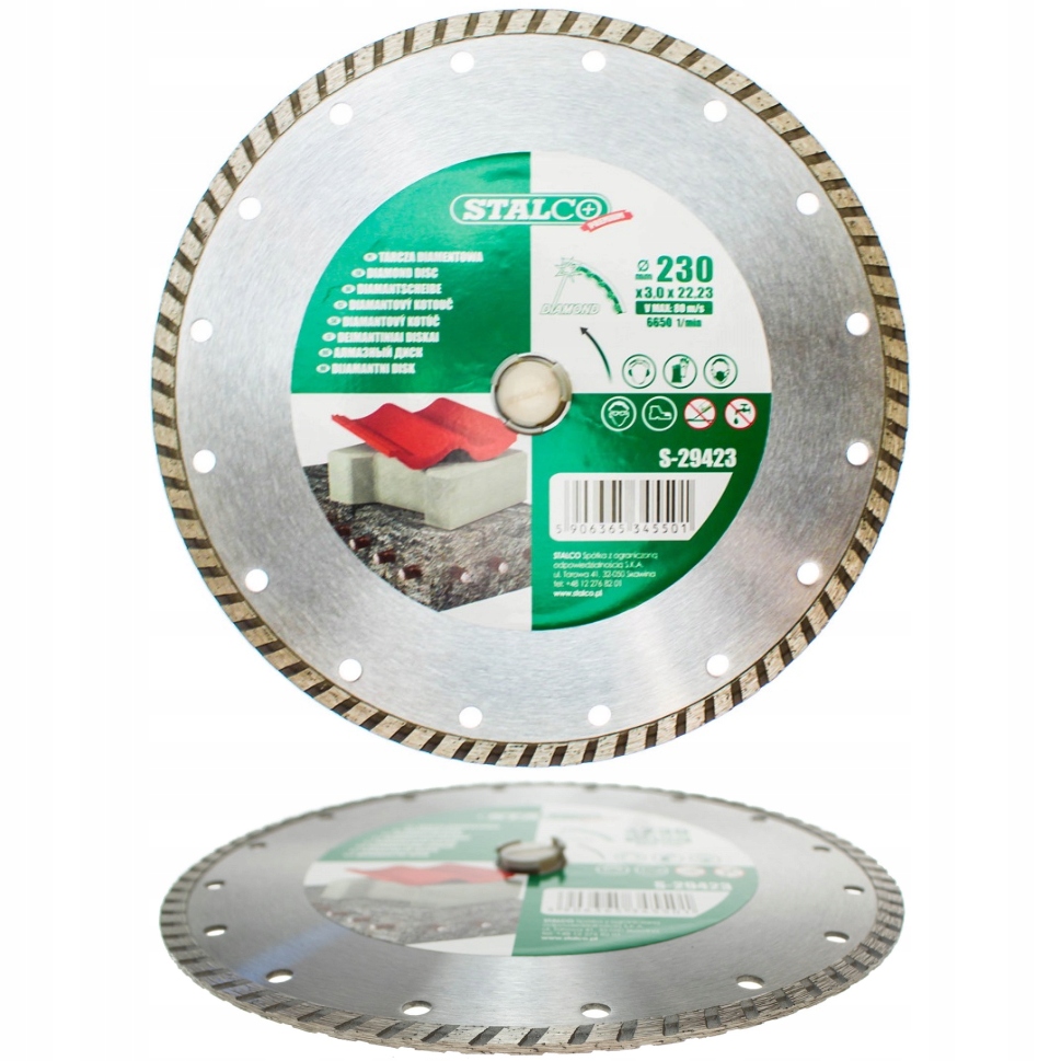

Tarcza Diamentowa Turbo Stalco 230X3,0X22,23MM