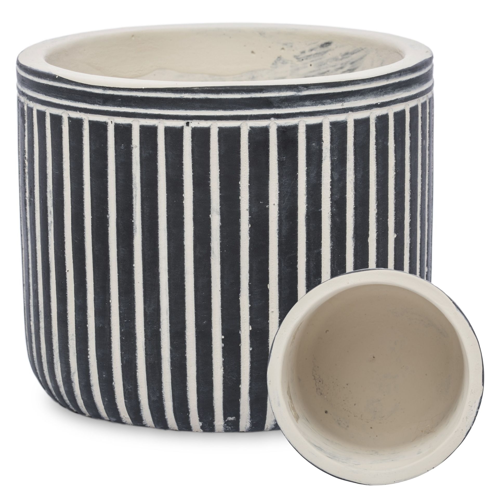 

Osłonka Na Doniczkę Czarno Biała Mała W Paski Ø11