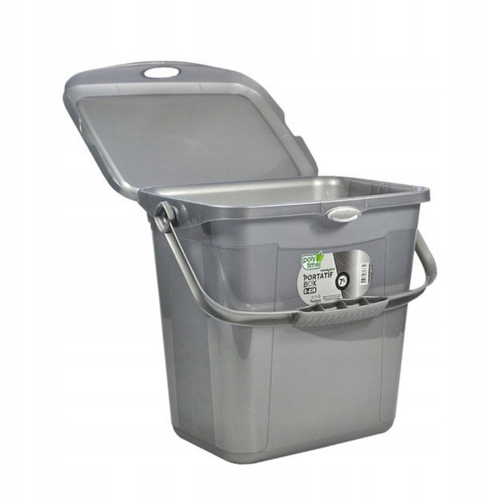 WIADERKO na PROSZEK KAPSUŁKI do ZMYWARKI PROSTOKĄTNE PLASTIKOWE ZAMYKANE 7L