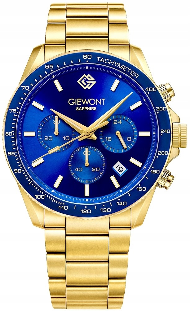 Pánské Hodinky Giewont Chronograph Sapphire Zlato modré GW3520-B5