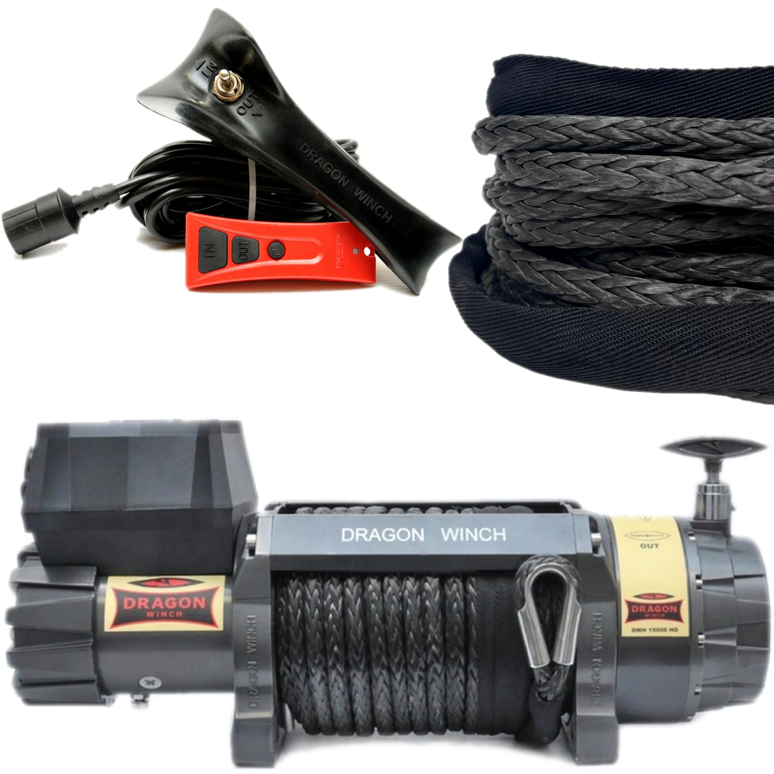 Premium Elektrický navijak 6803g 12V 15000lbs Dragon Winch Syntetický