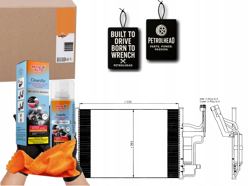 Kondenzátor Klimatizace Mazda 3 03- 550X383X17 S Os #Petrolhead Pro+ Kit9