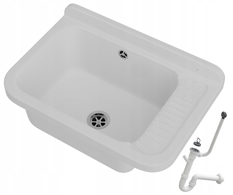 Bílý dřez technický dřez do kotelny Komora Polo technický Sifon