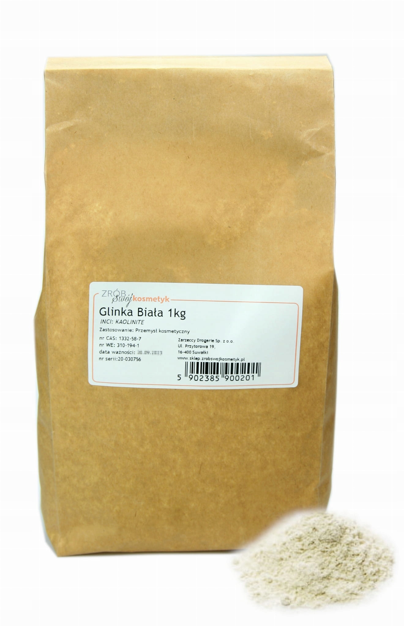 

Glinka biała (kaolin) 1kg Zrób Swój Kosmetyk