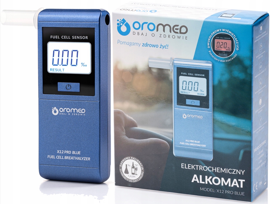 Oromed X12 Alkohol Tester Elektrochemický presný náustky kalibrácia 12 m