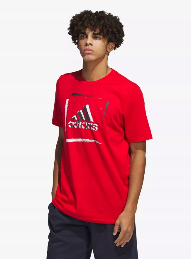 r.M Koszulka męska Adidas Logo Print Crew Neck T-shirt czerwona