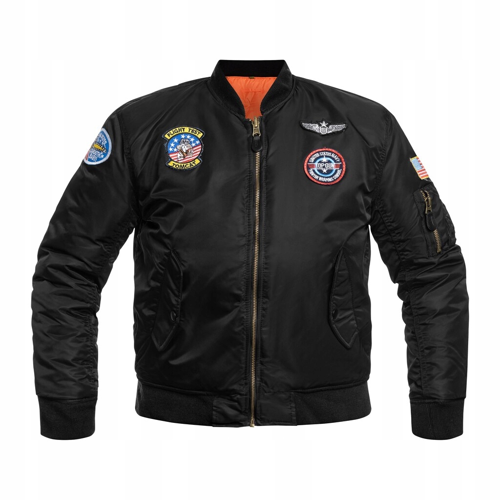 Kurtka dziecięca wojskowa pilotka flek Mil-Tec MA1 Flight Jacket Black Xs