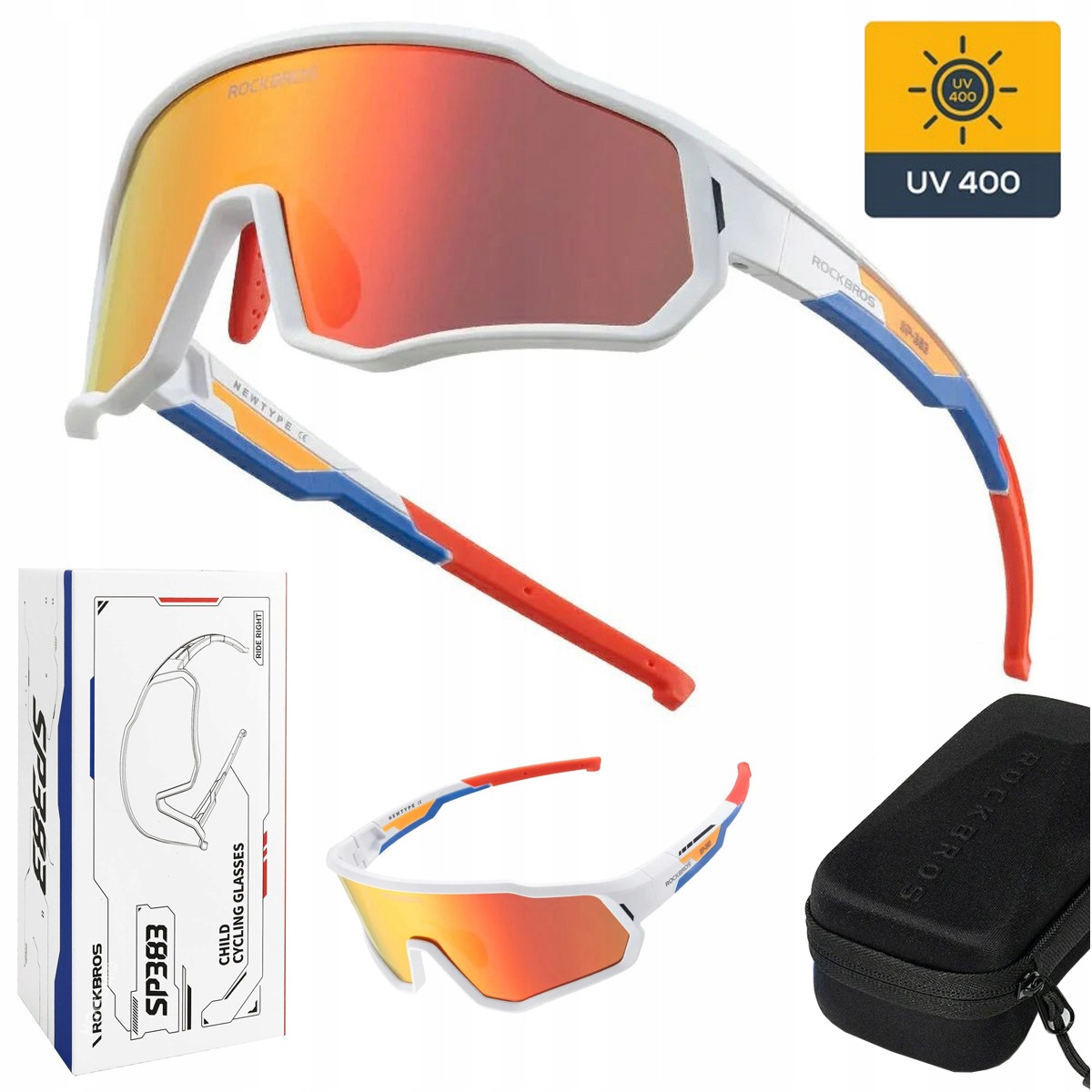 RockBros Polarizační cyklistické brýle UV400 Dětské Sportovní Voda Kolo