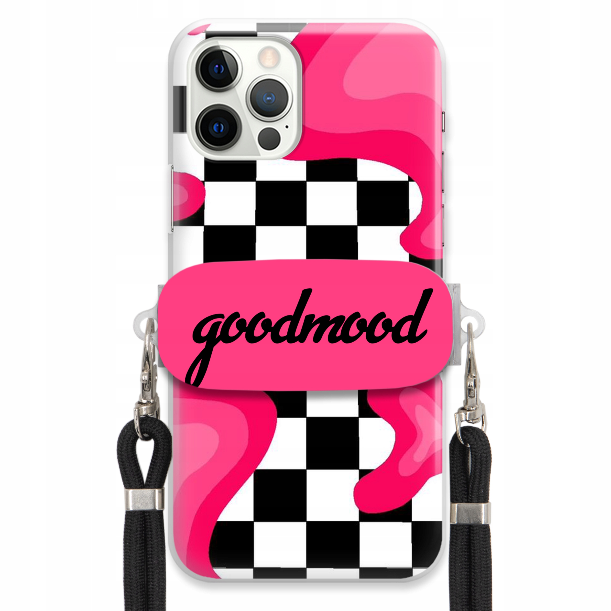 Puzdro Pre iPHONE 12 Pro Set Case Držiak Vodítko Čierny For Teen Modne Splash