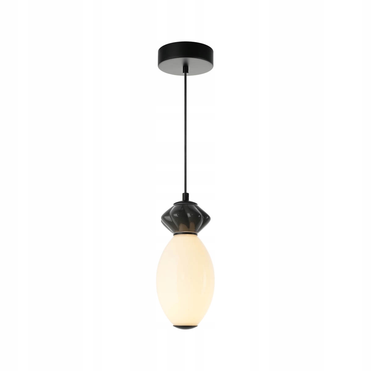 Italux Závesná lampa Art Deco Balos čierna Led 7W sklo/keramika