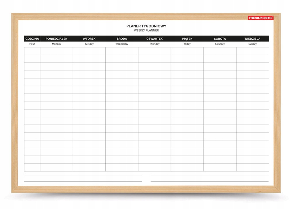 

Tablica suchościeralna 60x40 planer tygodniowy