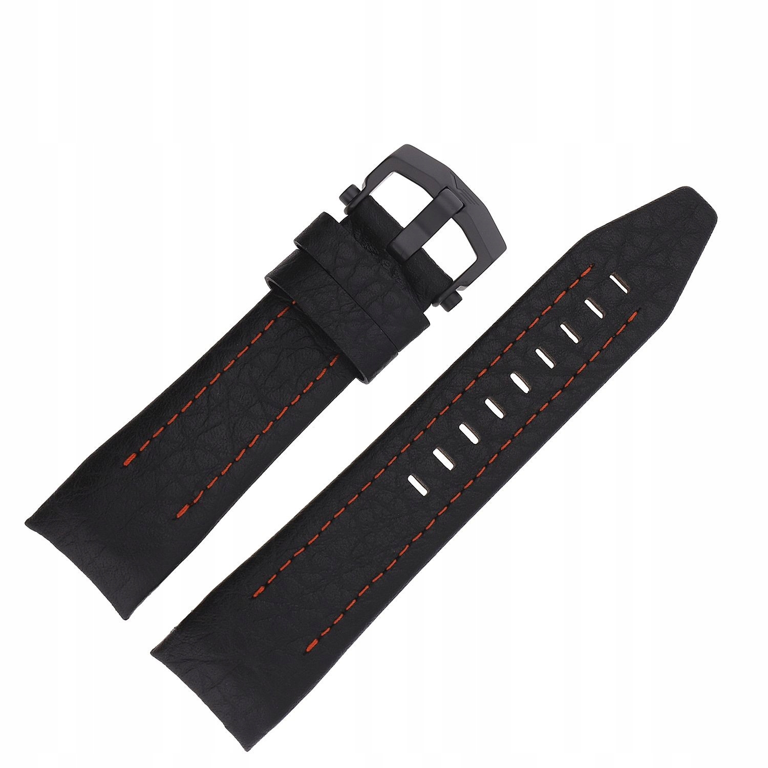 Lunokhod pásek kůže (C633) černý s oranžovou p. černou kl.