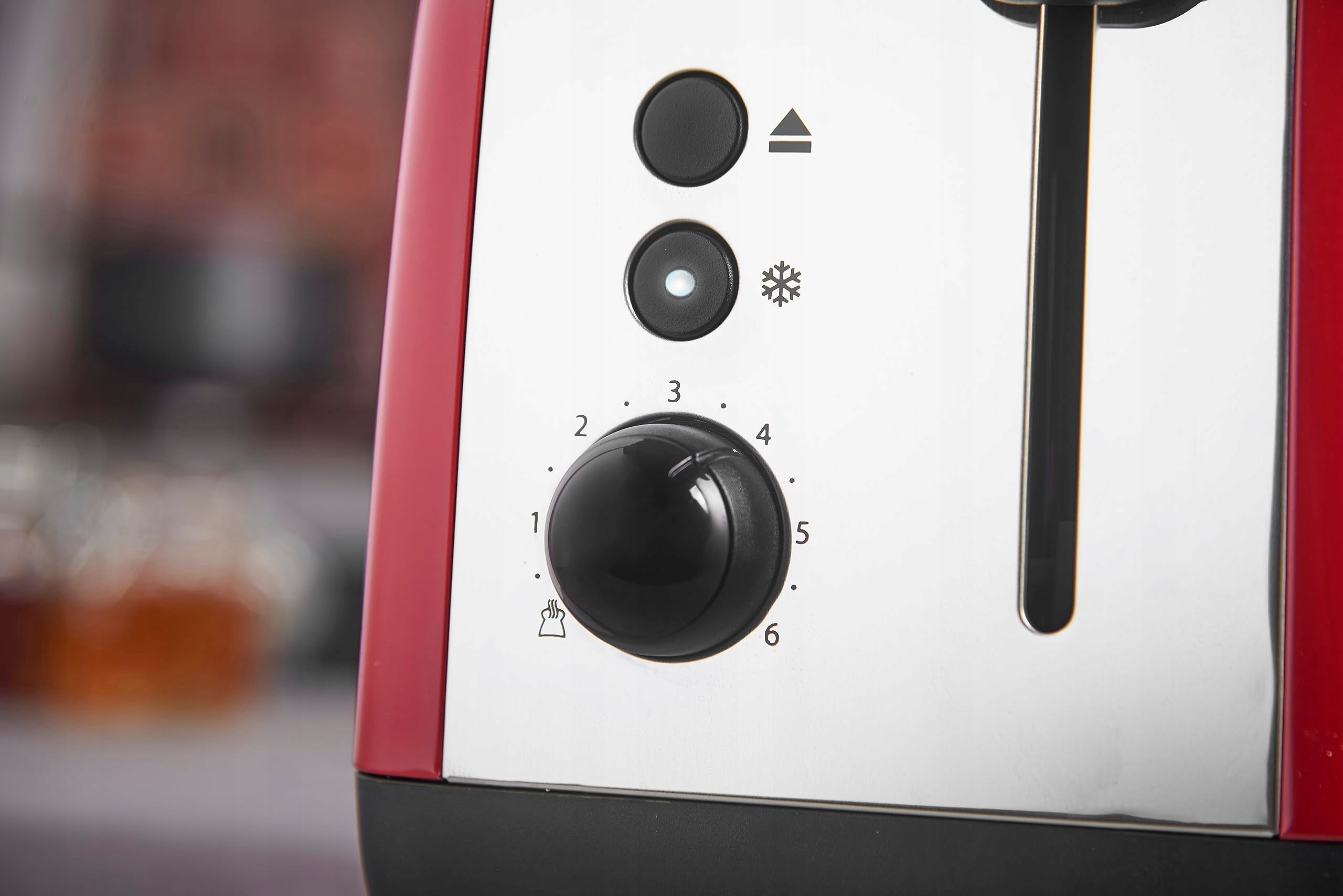 RUSSELL HOBBS Toster 2 Kromki Stal Czerwona Szerokie Szczeliny 1600W — miniatura 7