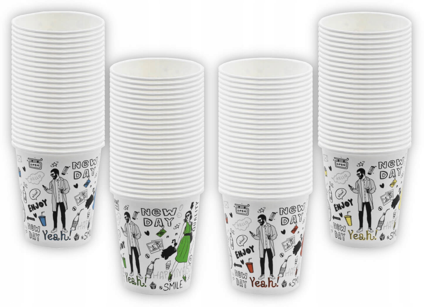 KUBKI PAPIEROWE DO KAWY HERBATY NEW DAY 250ml DO DALSZEJ ODSPRZEDAŻY 100 Marka Montip