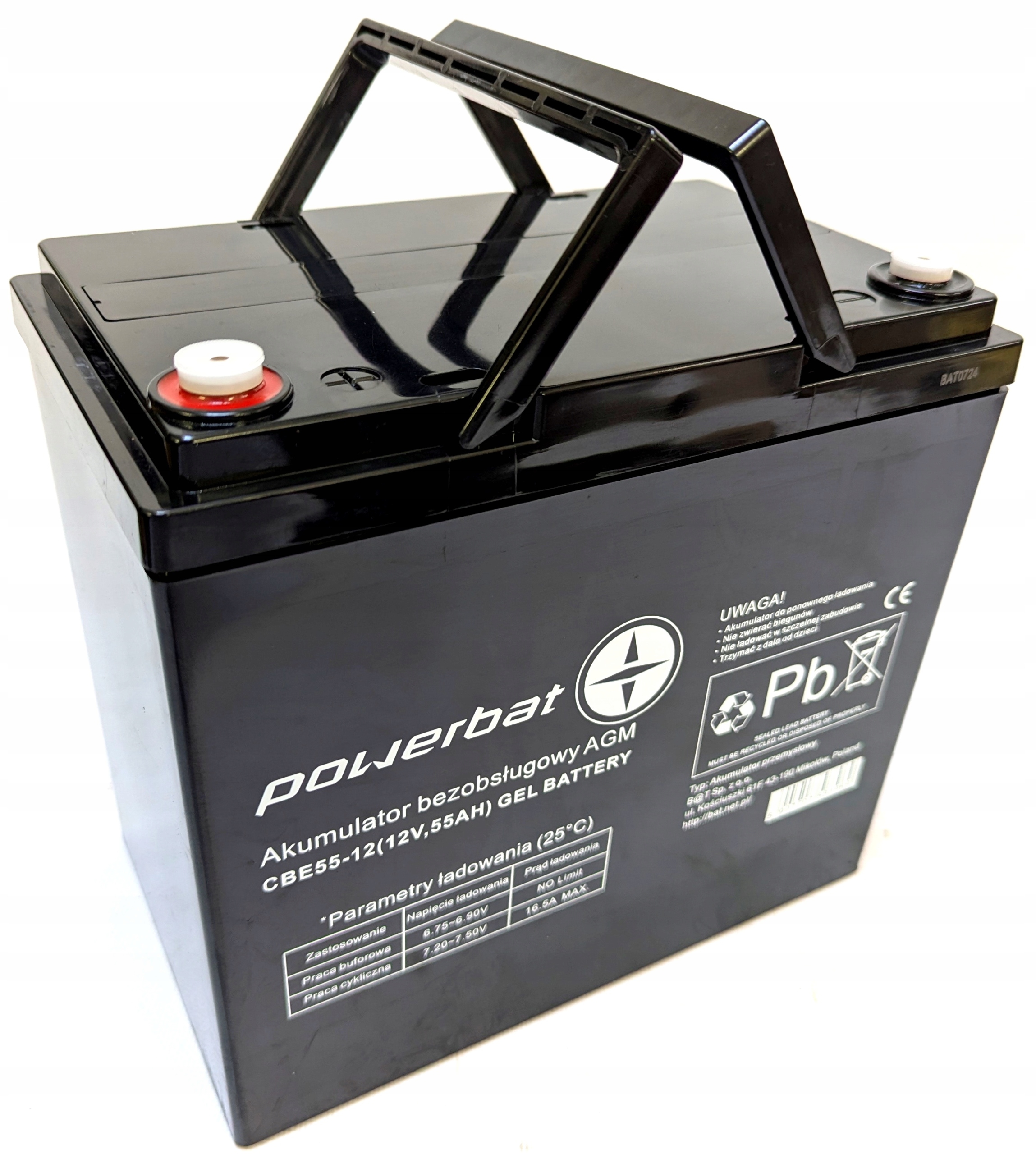 Akumulator Żelowy 12V 55Ah Bezobsługowy Zasilacz Awaryjny Przetwornica Ups